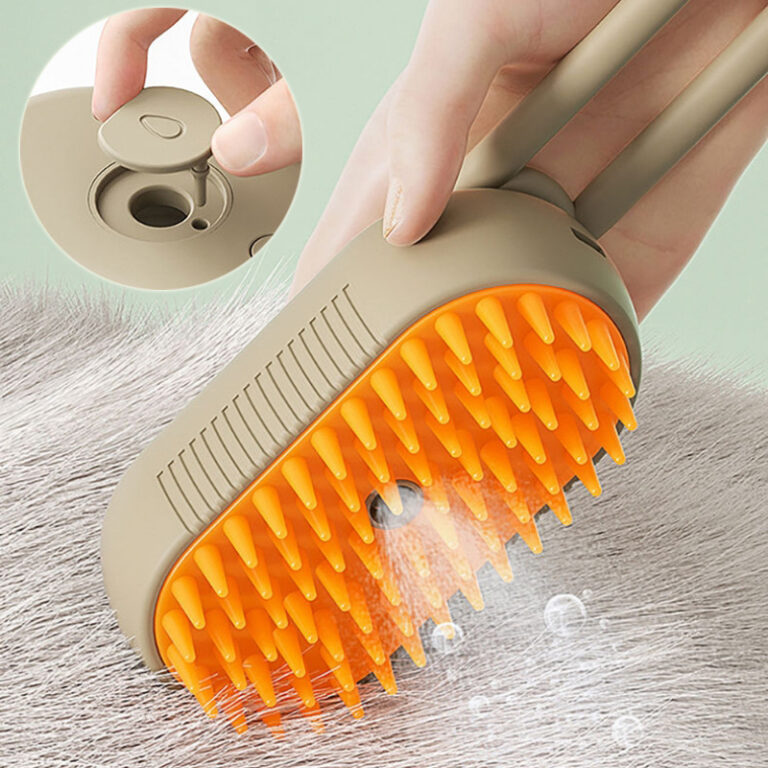 Pets steam brush for massage and hair removal