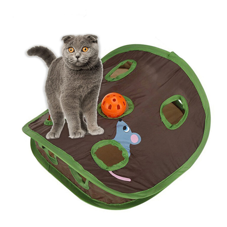 Cat interactive 9 holes hide seek mouse game toy