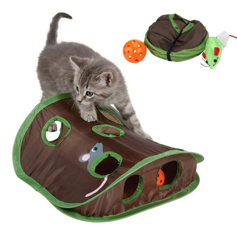 Cat interactive 9 holes hide seek mouse game toy